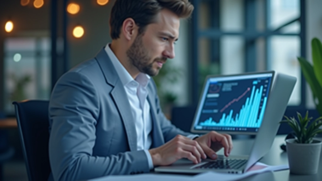 Finanzanalyst mit Laptop und Charts zur EUR/USD Wechselkursanalyse