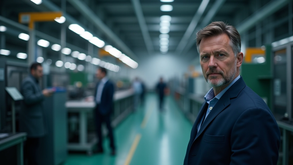 Deutsche Fabrik mit modernen Maschinen und Produktionsanlage, die Exportwirtschaft symbolisiert